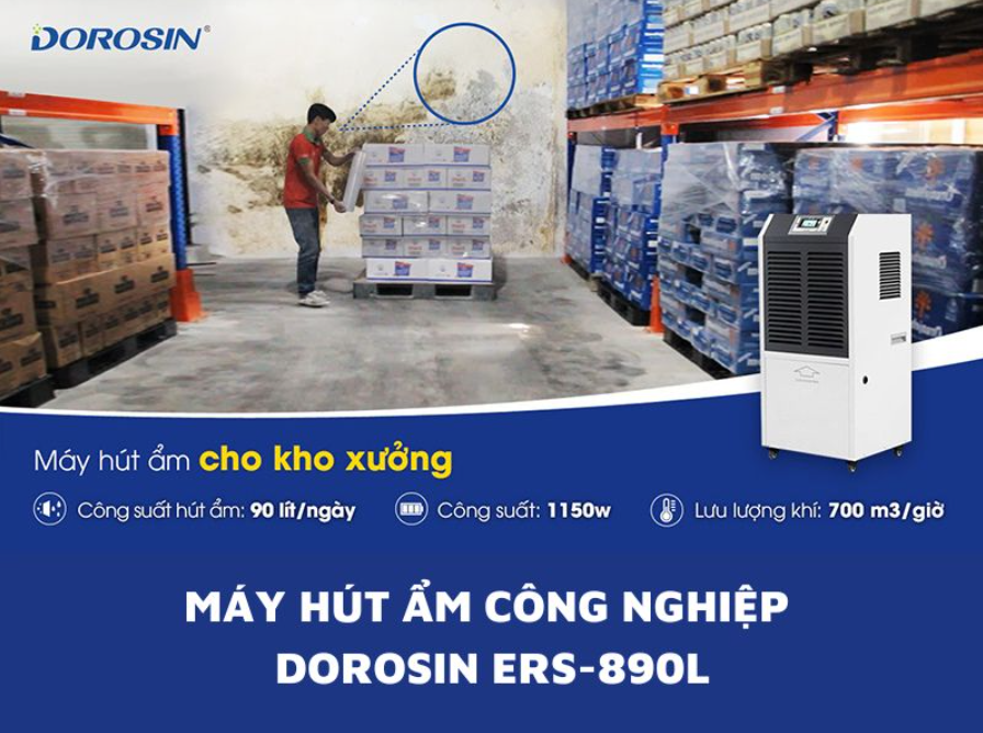 Máy hút ẩm công nghiệp Dorosin Airko ERS-890L công suất hút ẩm lớn