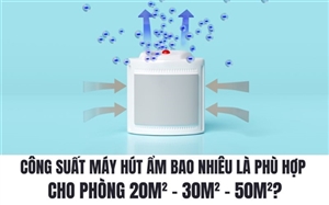 Công Suất Máy Hút Ẩm Bao Nhiêu Là Phù Hợp Cho Phòng 20m² – 30m² – 50m²?