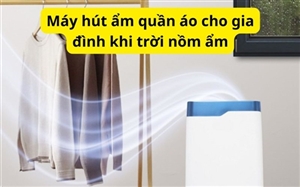 Máy hút ẩm quần áo cho gia đình khi trời nồm ẩm